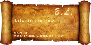 Balozin Luciusz névjegykártya